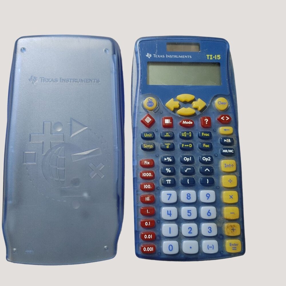 Calculator Texas Instruments TI-15 See Through Blue Explorer Scientific Cover
